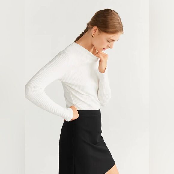 Mango Combination Dress Ribbed New - Picture 6 of 8